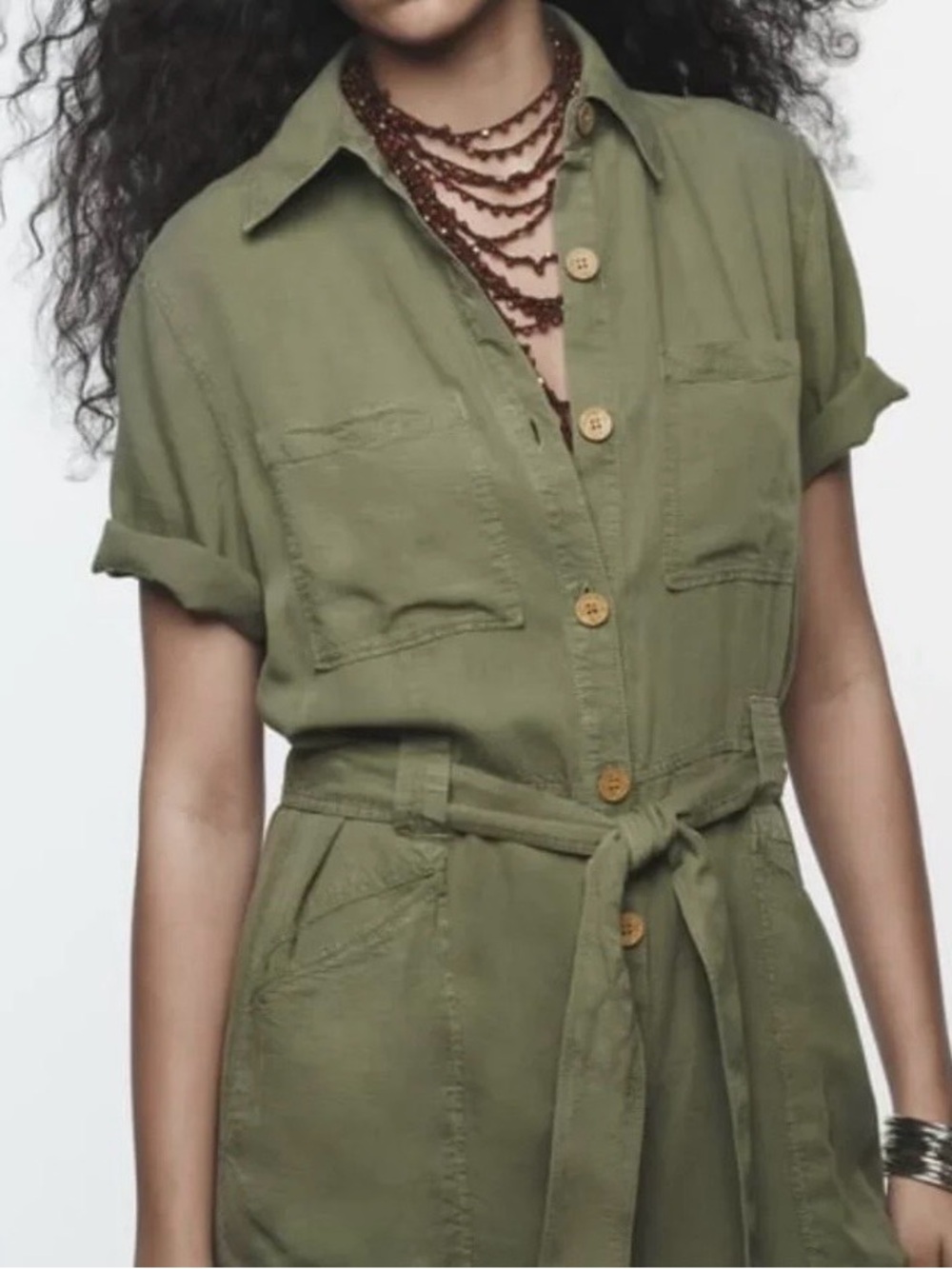 NWT Zara Belted Utility Jumpsuit Size L